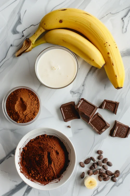 ingredientes Batido de plátano y chocolate
