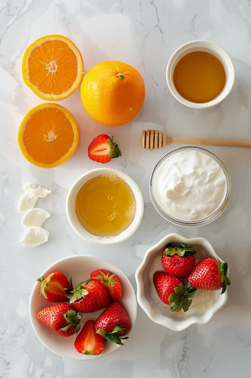 ingredientes Batido de naranja y fresa