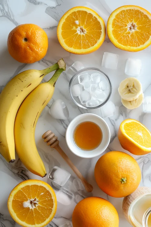 ingredientes Batido de naranja y plátano