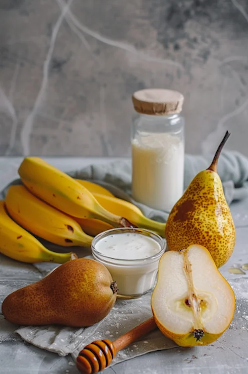 ingredientes Batido de pera y plátano
