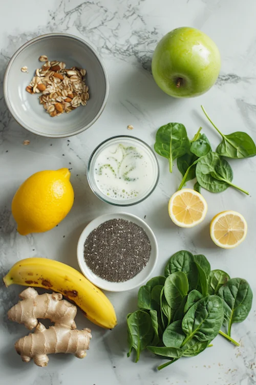 ingredientes Batido verde para el desayuno: receta saludable
